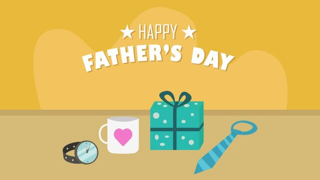 Happy Fathers day message with gift box