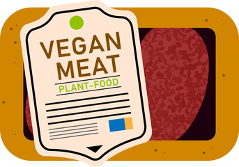 ヴィーガン・菜食主義者のための代用肉のイラスト