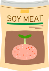 ヴィーガン・菜食主義者のための代用肉のイラスト