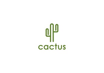 cactus logo simple in white background