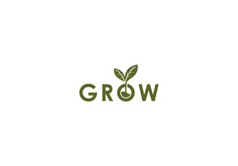 tree growth logo, with a tree in a unique and simple letter O