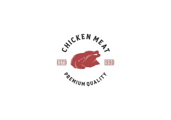 chicken meat label and badge, vector illustration on white background