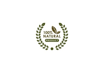 Obraz premium logo for natural products in white background