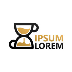 Time sand coffee logo template design