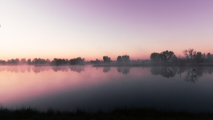 Colorful sunrise over a Lake 