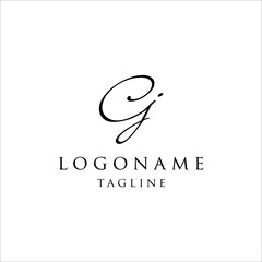 Initial letter GJ beauty monogram and elegant logo design, handwriting logo of initial signature, wedding, fashion with creative template.