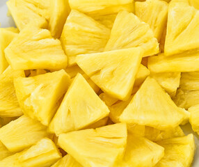 Slice of pineapple on background