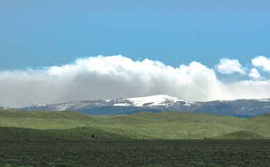 Hills and Blue sky with clouds 