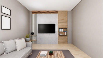 Living room with TV and furniture