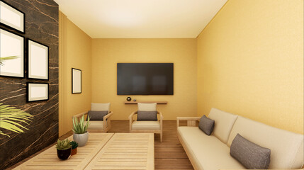 Living room with TV and furniture