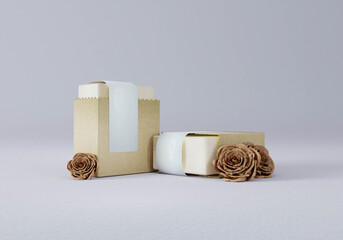 The soap is beautifully placed in a rectangular box on a white background.