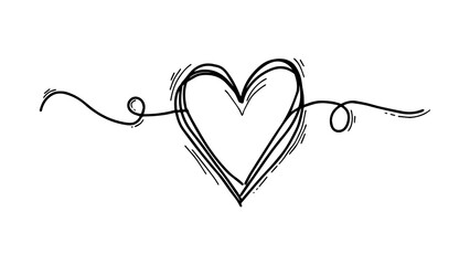 Tangled grungy round scribble hand drawn with thin line, divider shape. Isolated on white background. Vector illustration