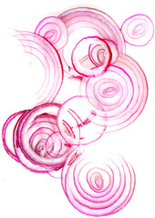 abstract pattern made of thin onion slices