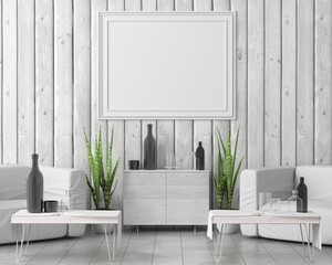 The living room is decorated with chairs, sofaand picture frames.