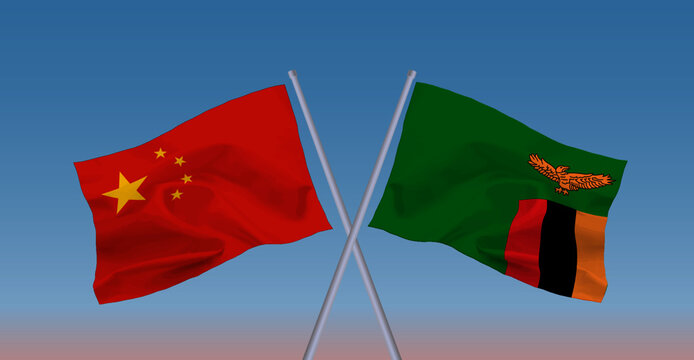 ザンビアと中国の国旗