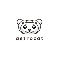 astro cat  cute logo design ilustration 