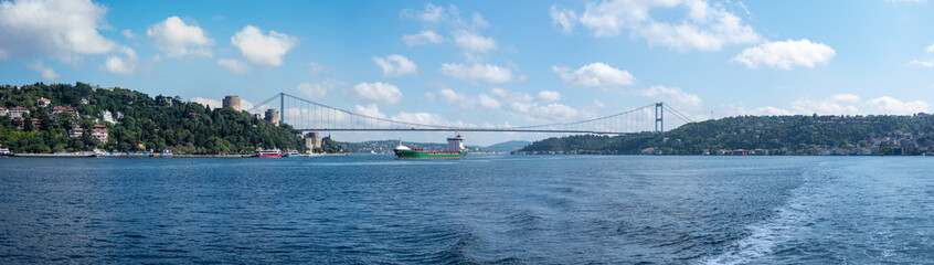 Istanbul  Turkey - 07.15.2021: Ship in the Bosphorus