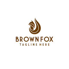 Minimalist Brown Fox Symbol Logo