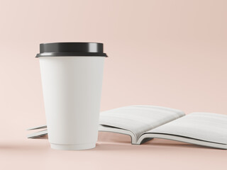 3d coffee mugs and notebooks Resting on the floor