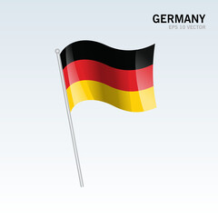 Germany waving flag isolated on gray background