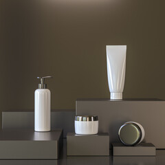 Jars and pump bottles for cosmetics