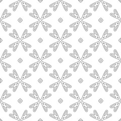 Vector pattern with symmetrical elements . Modern stylish abstract texture. Repeating geometric tiles from 

striped elements.Black and white pattern.
