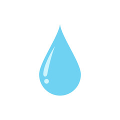 Blue water drop on a white background.