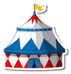 Sticker template with Circus Tent isolated