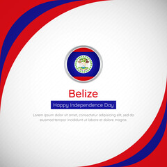 Abstract Belize country flag background with creative happy independence day of Belize vector illustration