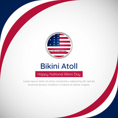 Abstract Bikini Atoll country flag background with creative happy national day of Bikini Atoll vector illustration