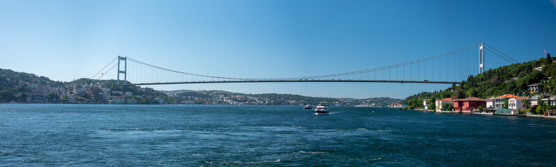 Istanbul, Turkey - 10 July 2021: The Bosphorus Bridge