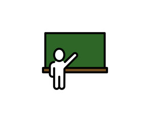 School board line icon. High quality outline symbol for web design or mobile app. Thin line sign for design logo. Color outline pictogram on white background