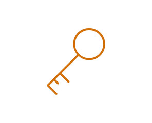 Key flat icon. Single high quality outline symbol for web design or mobile app.  House thin line signs for design logo, visit card, etc. Outline pictogram EPS10
