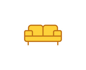 Sofa flat icon. Single high quality outline symbol for web design or mobile app.  House thin line signs for design logo, visit card, etc. Outline pictogram EPS10