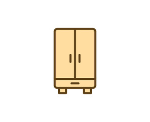 Wardrobe flat icon. Single high quality outline symbol for web design or mobile app.  House thin line signs for design logo, visit card, etc. Outline pictogram EPS10