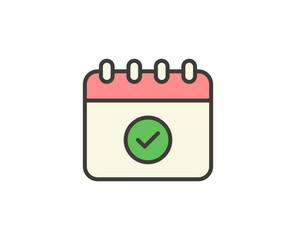 Calendar flat icon. Thin line signs for design logo, visit card, etc. Single high-quality outline symbol for web design or mobile app. Marketing outline pictogram.