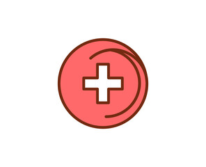 Cross flat icon. Thin line signs for design logo, visit card, etc. Single high-quality outline symbol for web design or mobile app. Medical outline pictogram.