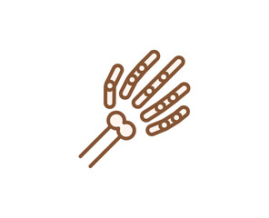 Bone flat icon. Thin line signs for design logo, visit card, etc. Single high-quality outline symbol for web design or mobile app. Medical outline pictogram.