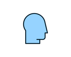 Head line icon. High quality outline symbol for web design or mobile app. Thin line sign for design logo. Color outline pictogram on white background