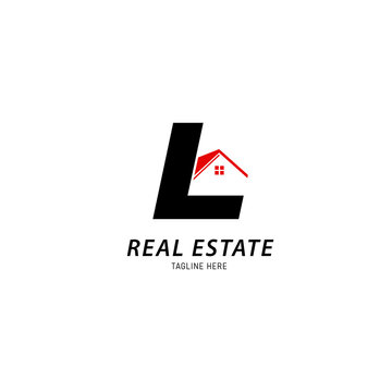 letter l,  Real estate logo design template vector