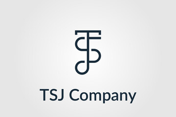 vector monogram combination letter T S and J in white background usable logo for business personal signature, industry, company logo design illustration template