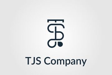 vector monogram combination letter TJand S in white background usable logo for business personal signature, industry, company logo design illustration template