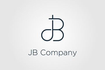vector monogram combination letter J and B in white background usable logo for business personal signature, industry, company logo design illustration template