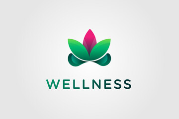 Vector logo design. Wellness and healthy usable logo for herbs, clinic,doctor,web icon logo design illustration template