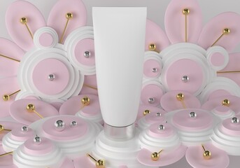 A squeeze tube for applying creams or cosmetics.