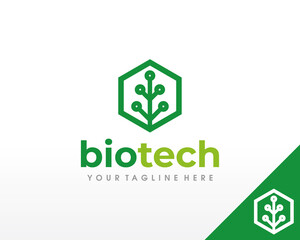 Green Tech Logo. Bio Technology Logo Design Vector