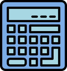 calculator color outline icon