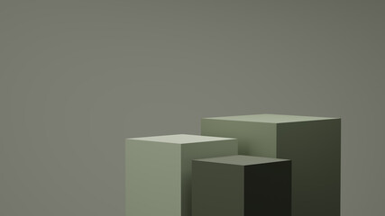 Product display and Pedestal for display concept.Blank product stand with geometrical form on pastel color background for new product,banner,sale,cosmetic,presentation.with copy space.3D render