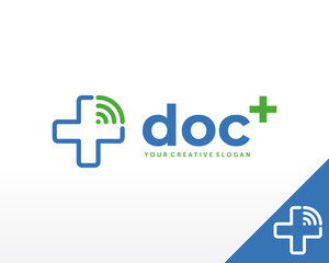Fototapeta premium Online Doctor Logo. Healthcare and Medical Logo Design Vector