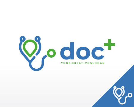Online Doctor Logo. Healthcare and Medical Logo Design Vector